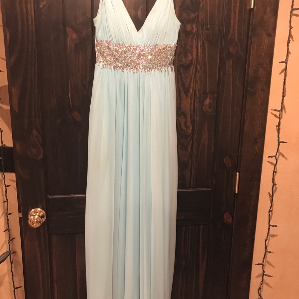 Aqua blue prom dress
